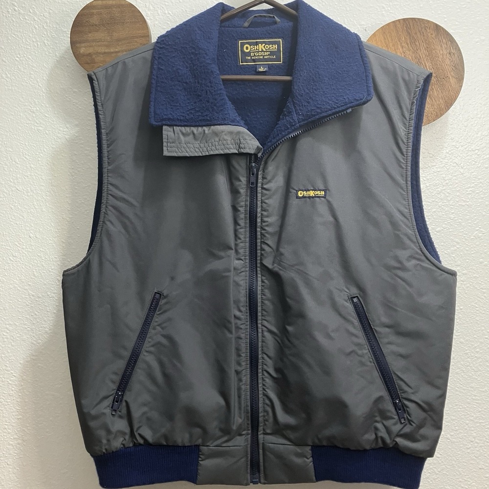 Vintage OSHKOSH Adult Mens Fleece Lined Vest Size Large‎